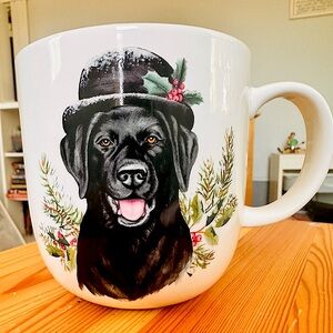 Williams Sonoma Holiday Black Lab Dog Mug